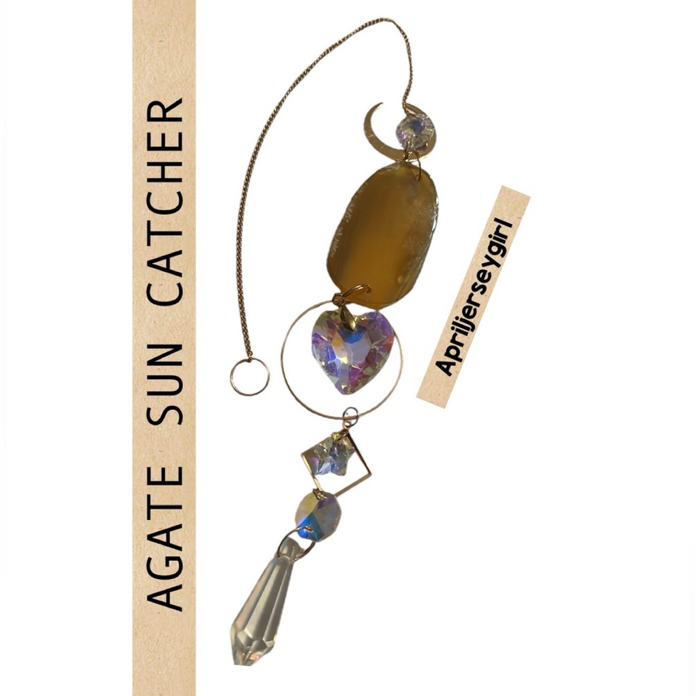 AGATE SUN CATCHER WIND CHIME 100% GUARANTEED AUTHENTIC CRYSTALS WIND CHIME BNWT